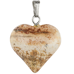 Puffed Gemstone Heart Necklace